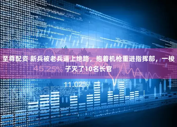 至尊配资 新兵被老兵逼上绝路，抱着机枪重进指挥部，一梭子灭了10名长官